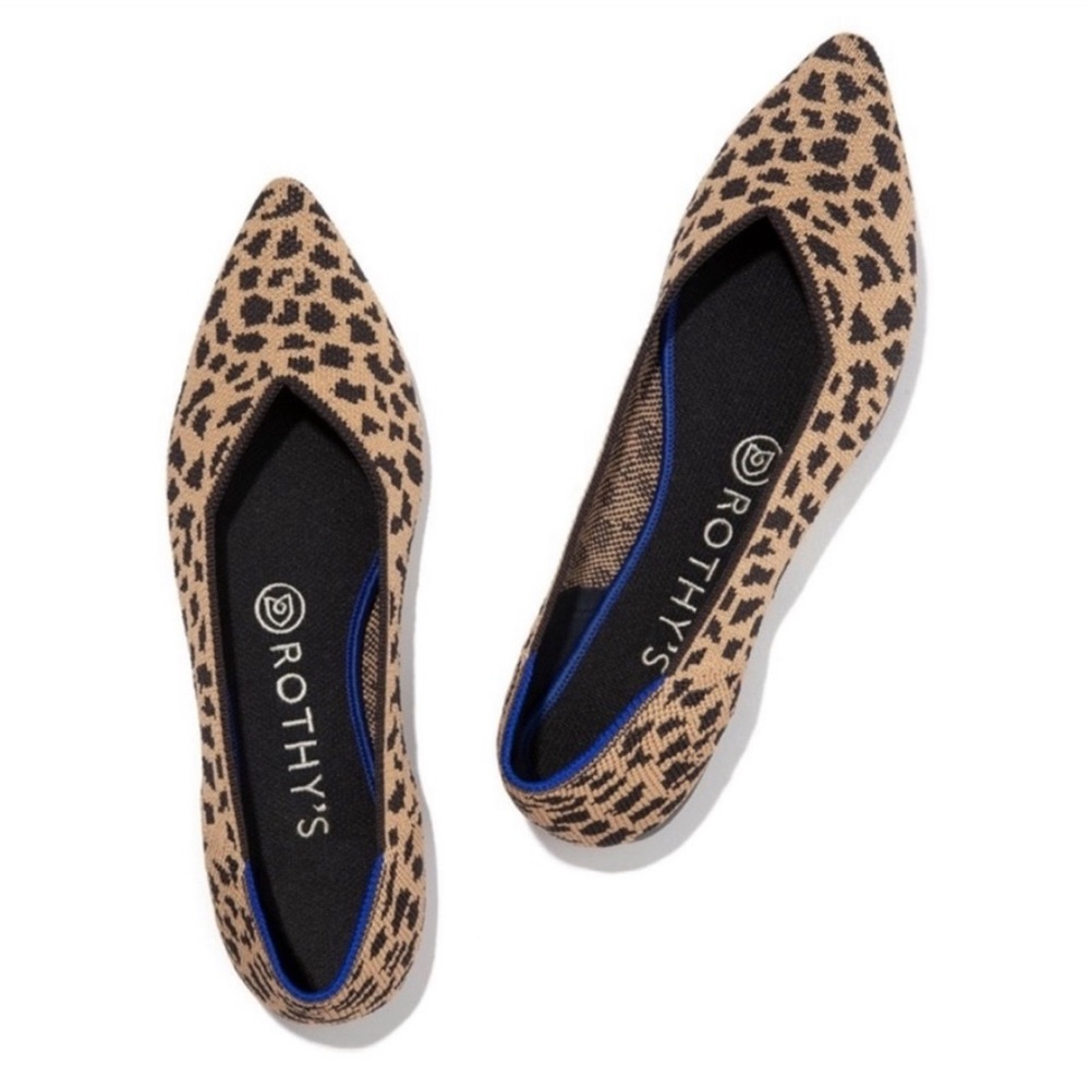 EUC Rothy’s The Point in Cheetah, size 10 (retired print)